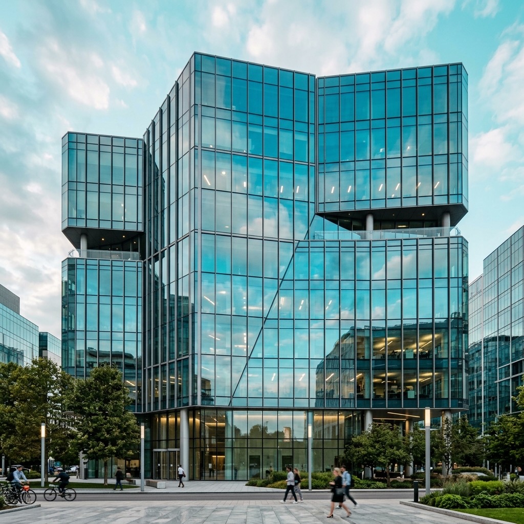 NextGen Enterprises Futuristic Glass Plaza Facade